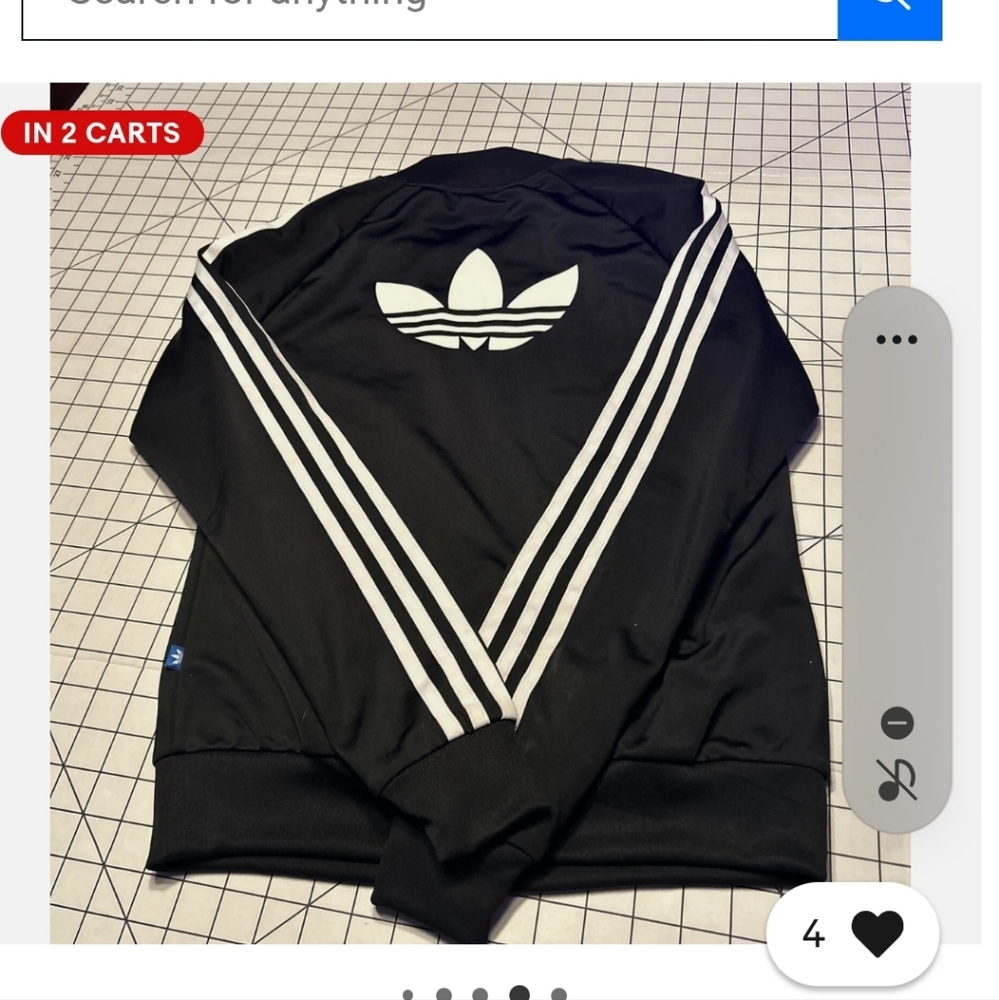 Adidas  Womans Jacket with Tree Foil Logo On Back Small